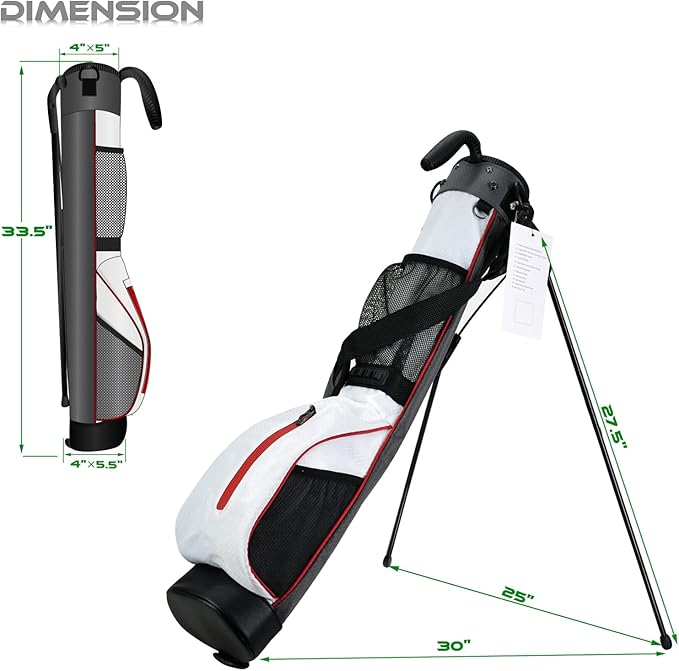 Golf Stand Bag, Lightweight Mini Golf Sunday Bag with Rain Cover and Removable Padded Shoulder Strap, 2 Model Options -2 Way Divider and 4 Way Divider, Waterproof Wear-Resistant Durable Fabric Golf Bag for Women and Men