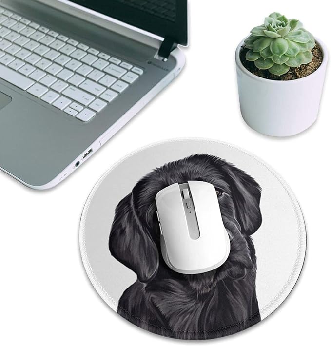 Black Lab Dog Mouse Pad, Mouse Pads for Desk, Stitched Edge Mousepad with Non-Slip Rubber Base, Gaming Mouse Mat for Computer Laptop Home Office
