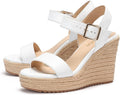 VICKI·VICKI Wedges for Women Platform Sandals Wedge Heels for Sandals Comfortable Summer Espadrille Shoes Ankle Strap&Open Toe