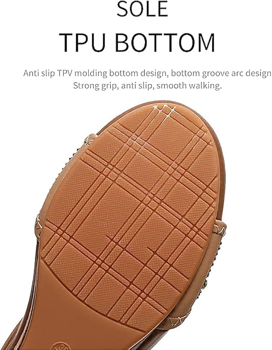 WOJWSKI Women's Slide Wedge Sandal Open Toe High Heel Zipper Back Platform