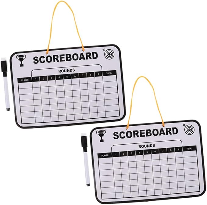 VICASKY 2pcs Boys and Scoreboard Double-Sided Dry Erase Board for Score Tracking Lightweight and Portable Golf Training Tool for Indoor and Outdoor Use