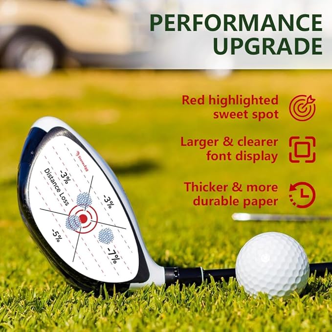 Golf Impact Tape, Self-Teaching Sweet Spot and Consistency Analysis, Golf Club Impact Stickers for Iron, Wood & Fairway Clubs, Non-Residue, Swing Training Aid Impact Labels