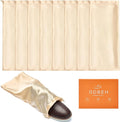 Shoe Dust Bags - 8 Pack Shoe Bags for Travel Satin Fabric with Drawstring Closure,Washable Breathable Cotton Fabric Cloth,for Travel Protecting andStoring Shoes (Beige)
