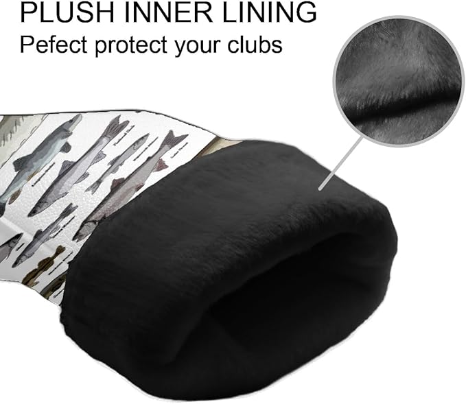 Golf Club Covers Cats Black Driver Headcover, Leather Golf Club Head Covers for Driver Fairway Woods Waterproof Golf Headcovers with Anti-Scratch Lining for Men Women