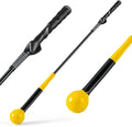 GYMAX Golf Swing Trainer, Warm-Up Stick with Grip Trainer for Rhythm, Balance, Tempo & Strength, Right Handed Swing Speed Training Aid, Weighted Golf Club for Indoor Practice