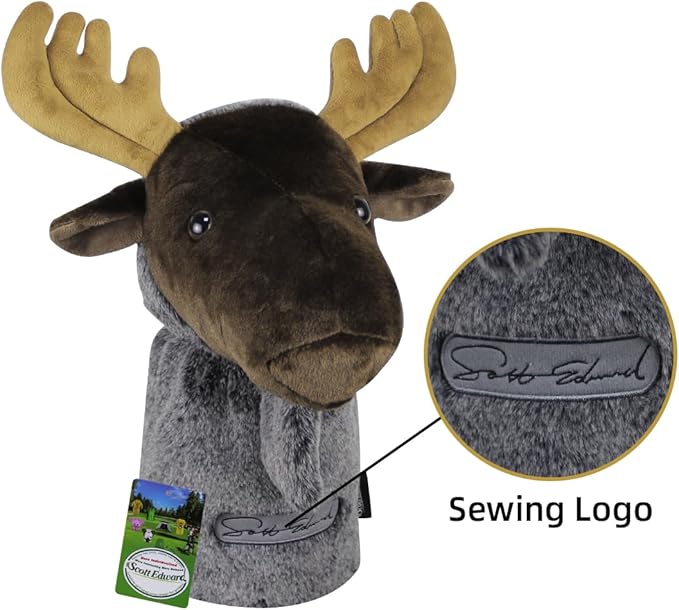 Scott Edward Golf Club Cover Fit Well for Driver or Fairway Wood Golf Club, Funny Cute Animal Design Soft Functional Golf Headcover Stylish Protection for Your Clubs for Men and Women