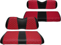Golf Cart Front and Rear Seat Covers Waterproof and Sun Resistant Marine Grade Vinyl Leather Seat Cover Accessories for Club Car Precedent 2004+, Deep Red(4PCS)