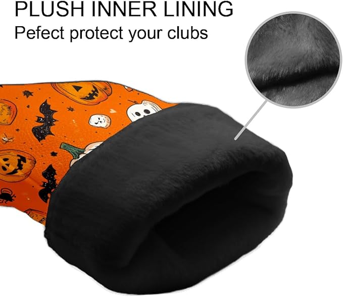 Golf Club Covers PU Leather Waterproof Golf Club Head Covers for Fairway Woods and Driver White Fishbone Pattern Driver Cover Suitable for Most Brands