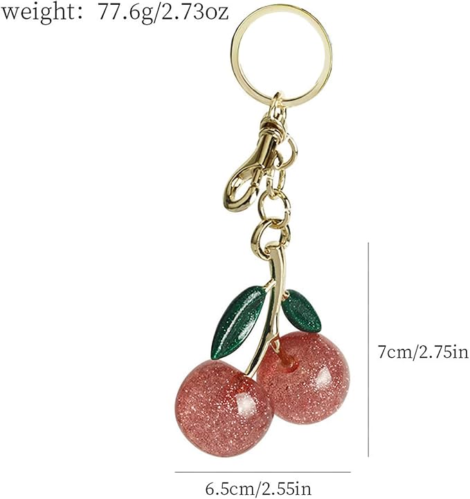 Fruit Bag Charm Purse Charms Keychain Strawberry Cherry Accessories Keychain For Women Birthday Valentine Day Gifts