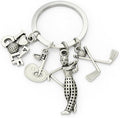 Golf Keychain – Golf Club, Ball, “GOLF” Letters, Flag Number 4 & Golfer for Women Bag Charms, Cool Key Chains Gifts for Men Womens Golf Lovers, Players & Sports Fans