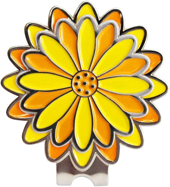 Flower Golf Ball Marker with Golf Hat Clip for Your Friend