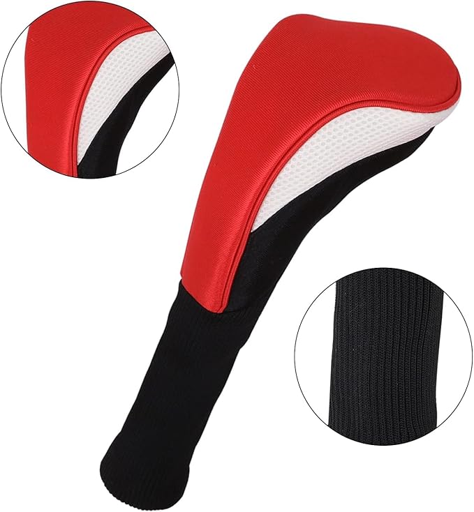 3pcs Nylon Golf Head Covers with Interchangeable Tags, Elastic Self-Fixing Closure, Durable Golf Accessories for Fairway & Driver Clubs