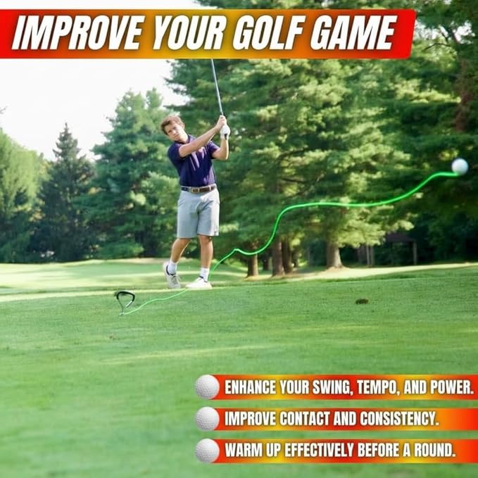 Swing Away! Golf Training Tool for Drivers & Irons - Practice Your Golf Swing in The Backyard with A Real Golf Ball & Experience 50 Feet of Ball Flight Feedback