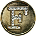 Monogram Initial Golf Ball Marker with Crystals and Matching Hat Clip