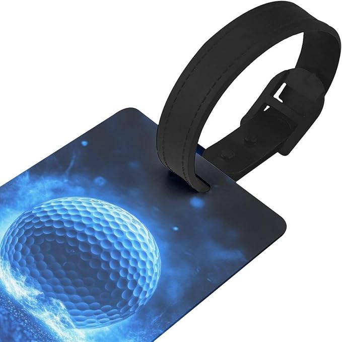Blue Lightning Golf Luggage Tag Suitcase Identify Labels Personalized Travel Bag Tag 2.5X4.1Inch