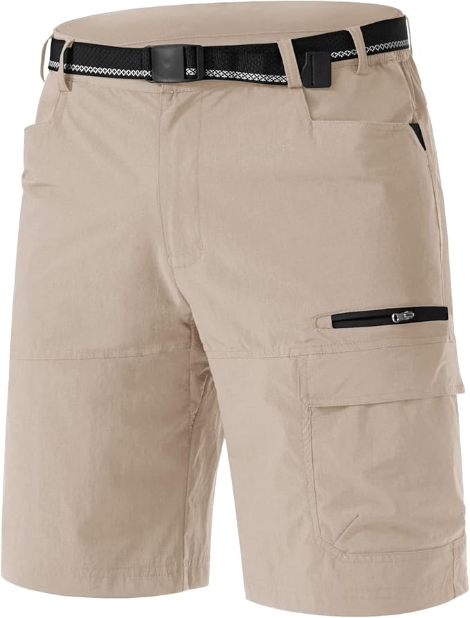 TACVASEN Men's Summer Outdoor Shorts Quick Dry Cargo Casual Work Hiking Shorts (NO Belt)