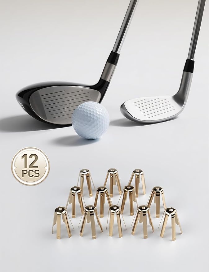 12PCS 6 Legs Universal Golf Shaft Adapter Shims, Brass Shim for Golf Shafts Iron Fits Ferrules .335 .350 .355 .370 Golf Club Parts Adjustable Accessories
