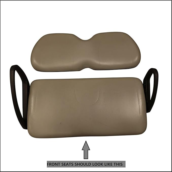 Huskey Parts Company Premium Golf Cart Seat Cover Brown for Club Car Precedent/Tempo, Front Rear 4PC