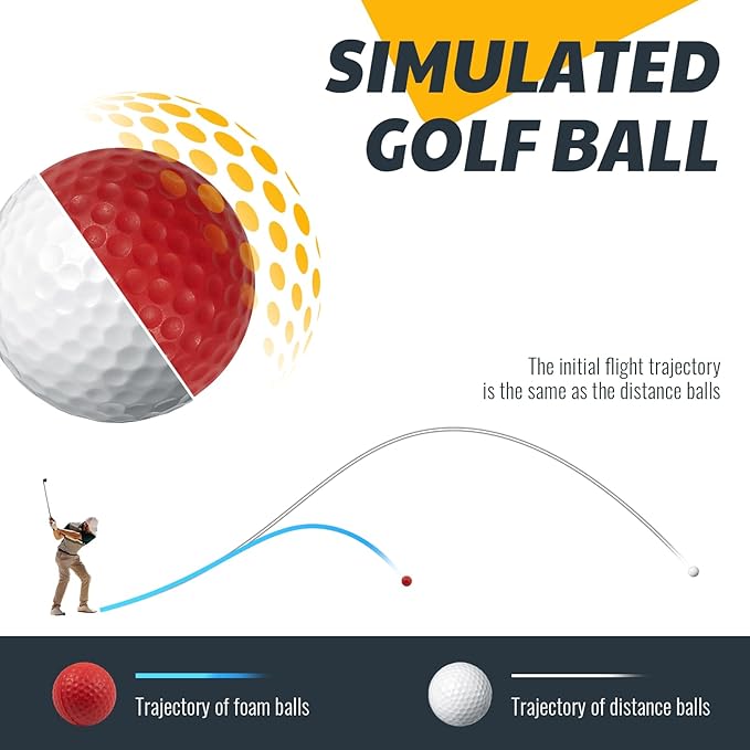 JAYA 24 Pack Foam Golf Practice Balls, Realistic Feel and Limited Flight, Soft for Indoor or Outdoor Training