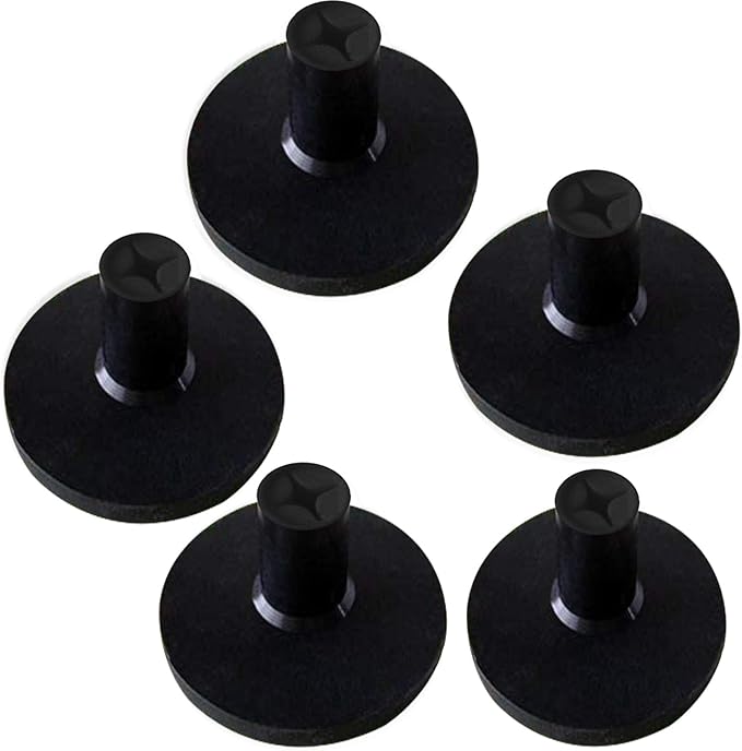 FINGER TEN Golf Rubber Tee Driving Range Value 5 Pack for Indoor Outdoor Practice Mat, Tee Adaptor Size 1.5’’ 2.0’’White Black Tee Holder Set for Hitting Mats