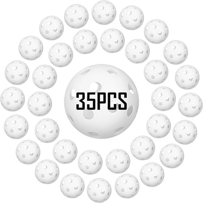 35 Pack Practice Golf Balls Limited Flight Plastic Golf Balls 42mm Practice Golf Balls for Backyard Golf Training Balls for Swing Practice, Airflow Hollow (Multiple Colors)