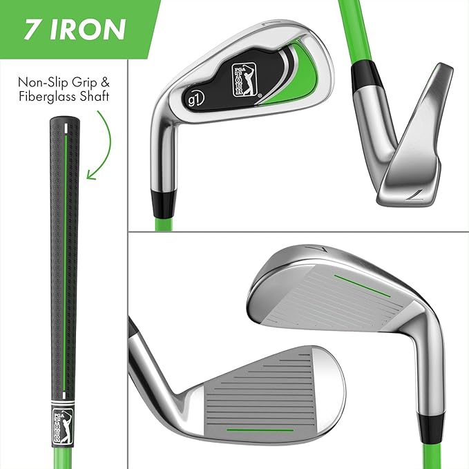 PGA Tour Youth Golf Club Set – Ages 3-5 (3’6”-4’1”) and 5-8 (4’1” - 4'8") Right and Left Handed Beginner Junior Golf Clubs with Lightweight Golf Bag, Mallet Putter, Driver by Golfgen