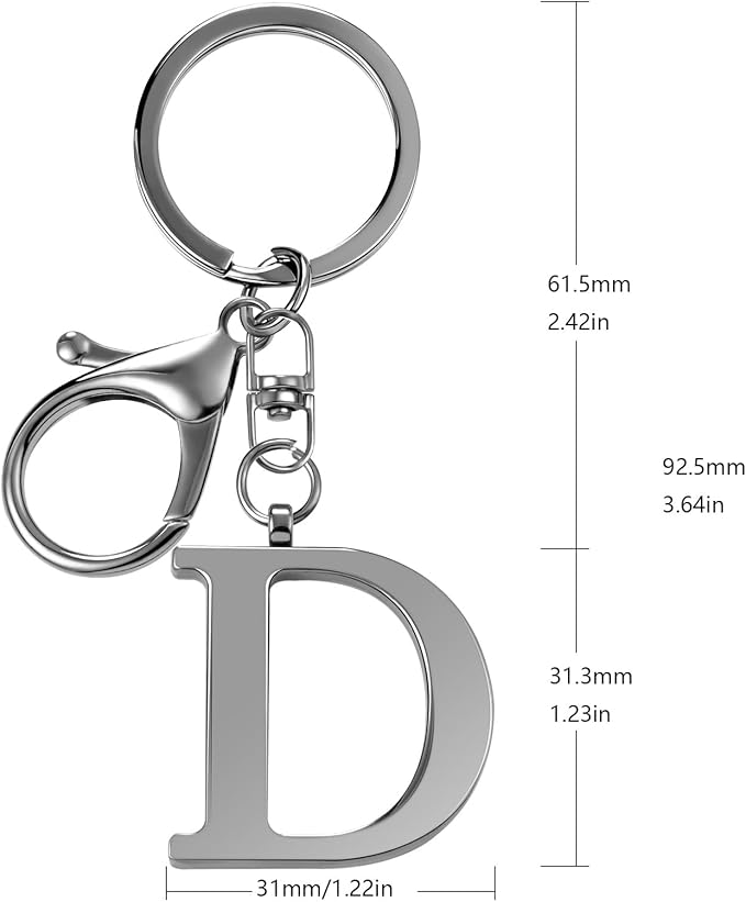 LAXPICOL Gold Letter A-Z Keychain for Women Bag Charms Purse Charms For Handbags Metal Alphabet Initial Letter Keychain