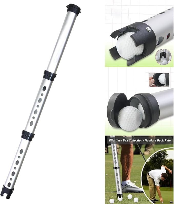 Golf Ball Retriever Collector Sturdy Professional Practice Aid for Men Women Ergonomic Training Accessories Grabber Tool