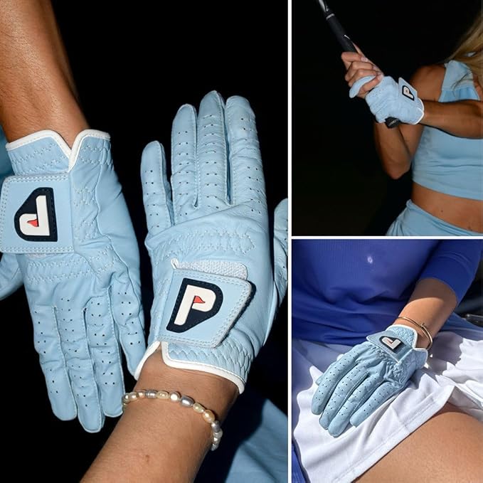 PUR3 Womens Golf Glove Left Hand and Right Hand - 2 Pack Ladies Golf Gloves - Ultra Soft Cabretta Leather