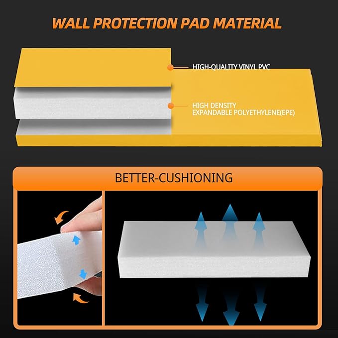PROGOAL Gym Wall Paddings Basketball Court Wall Protection Pad - 2”Thick Foam Wall Mat Durable Protector for Wall-Mounted Basketball Hoops Garage Taekwondo（60" Lx20 W）