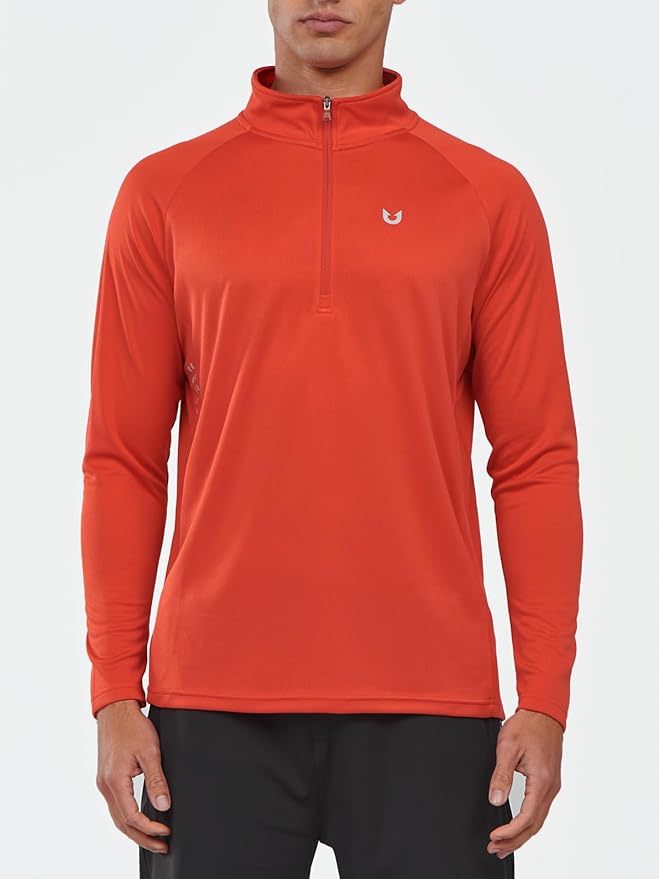 NORTHYARD Quarter Zip Pullover Men Running Shirt Long Sleeve Moisture Wicking Quick Dry Athletic Workout Shirts