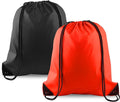 KUUQA 2 Pcs Drawstring Backpack Bags Bulk Sports Cinch Sack String Backpack Storage Bags for Gym Traveling（Black, Red）