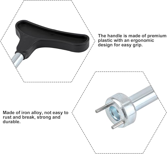 Spike Wrench for Golf Shoes, Iron Alloy Golf Shoes Replacement Spikes Tool with Comfortable Grip Golf Shoe Spike Softspikes Remover for Spike Shoes (Black)