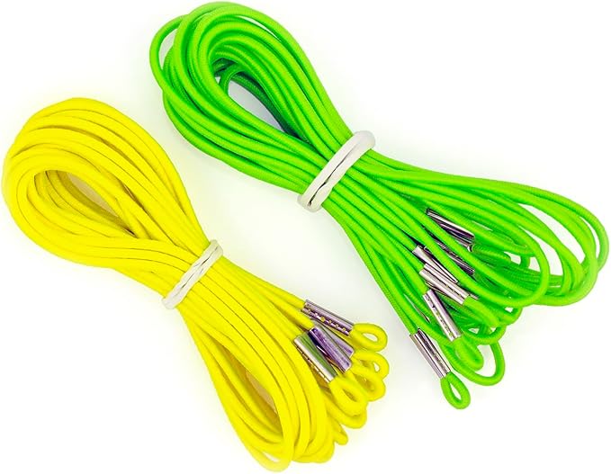 Tee Claw - Pack of 10 Lanyards for Golfing Practice - Multipurpose Training Aid, Baseball, Softball and Golf, Great Compliment to Be Used with The Outdoors and Indoors- 5 Green + 5 Yellow