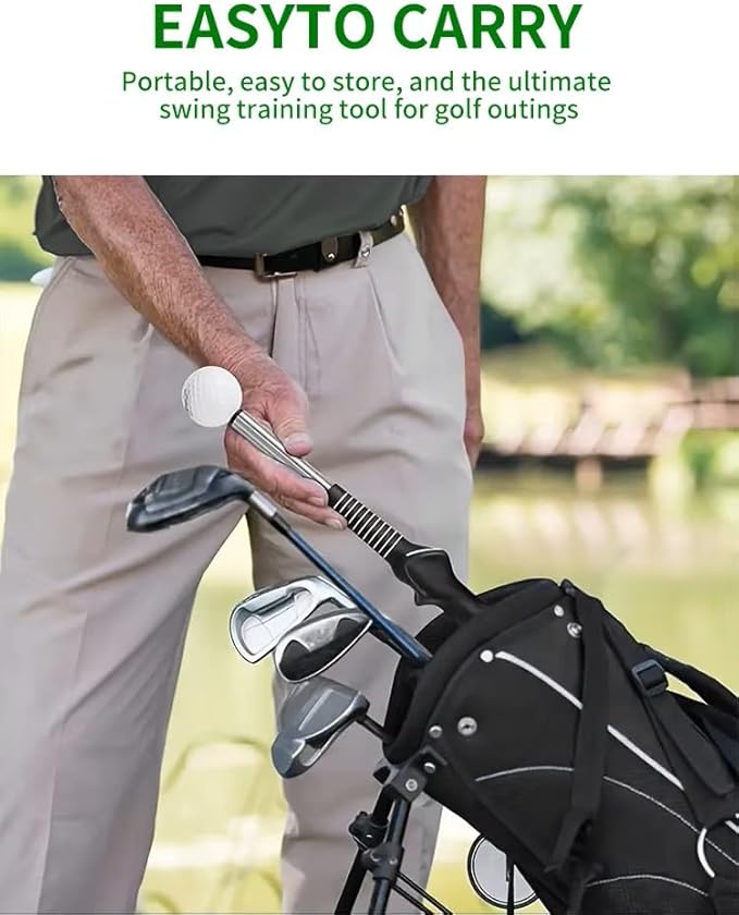 Retractable Golf Swing Training Aid, Golf Grip Trainer & Golf Swing Trainer for Warm-up, Right-Handed Golf Club for Indoor Practice, Golf Accessories - Strength & Tempo Training for Chipping Hitting