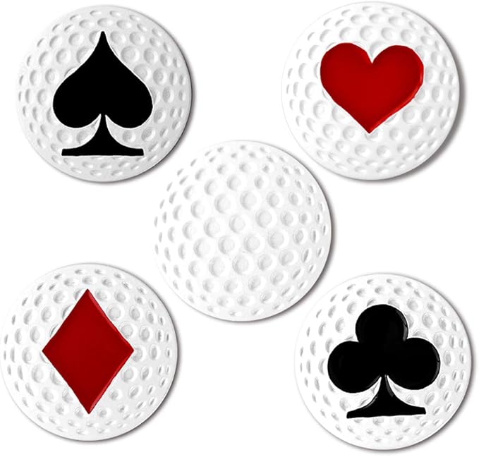 Myartte Creative Golf Ball Marker Soft Enamel Golf Markers 24.4MM Assorted 5 Pcs