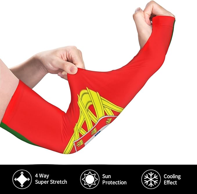 Cute Flag Arm Sleeves Cooling Sun Protection Sports Flag Sleeves for Men Women