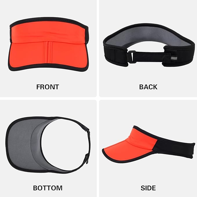 HH HOFNEN Sports Sun Visor Hats Men Women Foldable Brim Lightweight Packable Adjustable Visor Caps Running Golf Tennis
