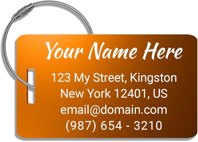 Metal Luggage Tag, Customized Luggage Tags for Suitcases - Laser Engraved - Pack of 1 (Copper Sunset, 2x3.5)