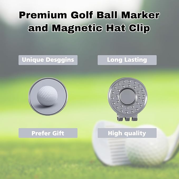 Custom Golf Ball Markers with Magnetic Hat Clip, Personalized Ball Marker & Clip,Metal Markers with Photo/Logo/Text Name, Durable Zinc Alloy Golf Accessories for Men Women
