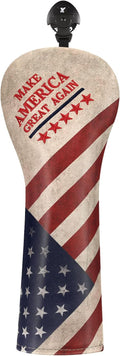 Golf Club Head Cover, Premium Leather Elegant Embroidery Fairway Wood Headcover Interchangeable No. Tags 3 4 5 7 X, Mallet Putter Cover with Magnetic Closure