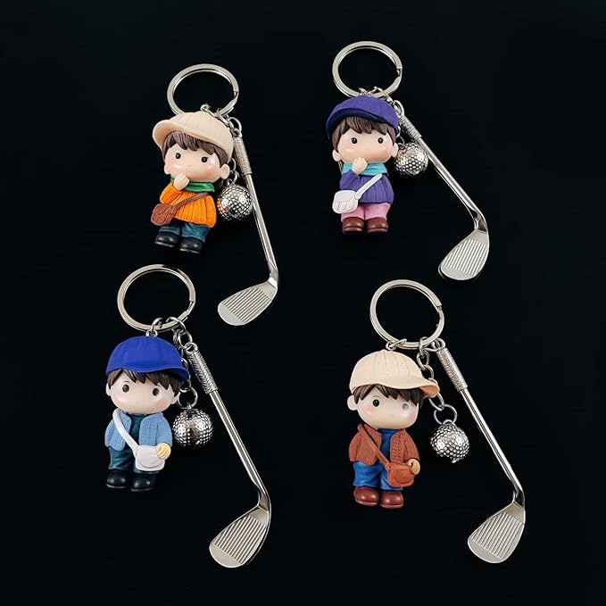 2 Pack Set Golf Keychain for Women Men Golfers,Golf Ball Pendant Charms Set Keychains Accessories Gifts For Car Key Ring,Backpacks,Hand Bag