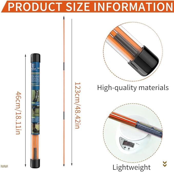 CAITON Golf Alignment Sticks 2 Sets - 48inch Alignment Practice Rods, Foldable for Easy Portability, Golf Training Aids to Improve Golf Swing, Putting Posture, with Storage Tube