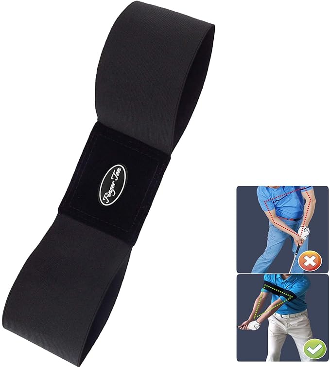 Amy Sport Golf Swing Training Aid Wrist Hinge Adjustable Arm Band with Hanger Smartball Connection Band for Correction, Men Women Ball Between Arms Practice Tool