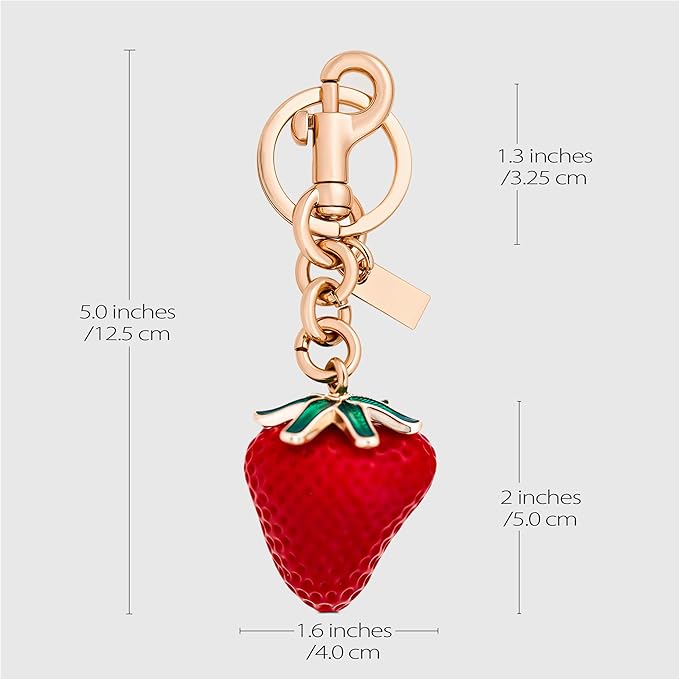 Cherry Bag Charm, Cute Strawberry Fruit Bags Charm Purse Charms Keychain Women Bag for Handbag