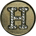 Monogram Initial Golf Ball Marker with Crystals and Matching Hat Clip