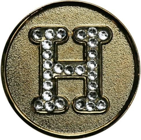 Monogram Initial Golf Ball Marker with Crystals and Matching Hat Clip