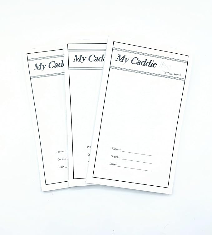 Go To Caddie (DIY) Yardage Book with Stencil – Golf Journal & Log Book – Used by Professionals, Amateurs & Juniors – Golf Notebook Back Pocket, Draw Fairways, Track Stats & Improve Course Management