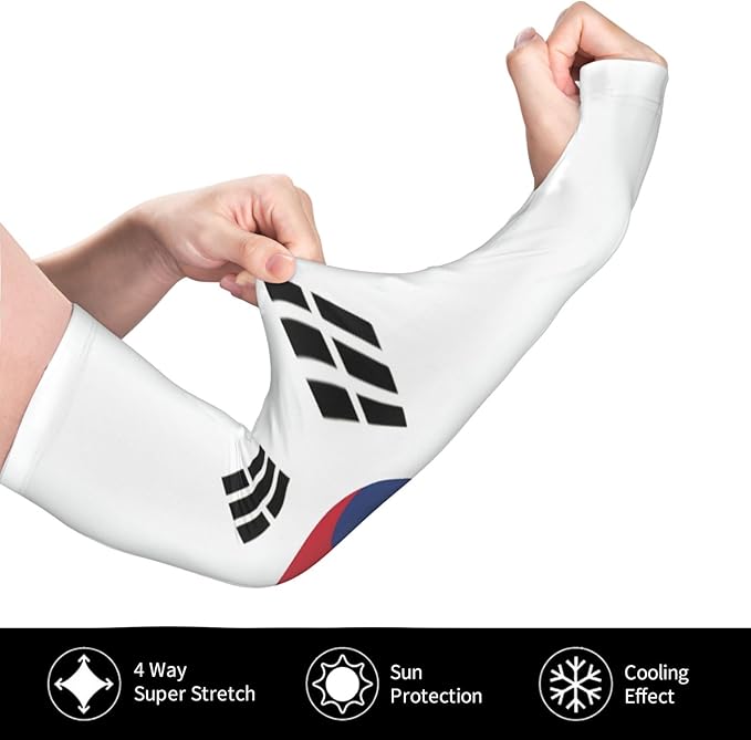 Cute Flag Arm Sleeves Cooling Sun Protection Sports Flag Sleeves for Men Women