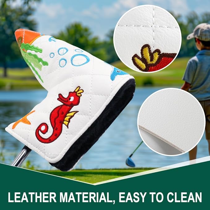 Golf Head Covers Blade Putter Cover Headcover Magnetic Closure Embroidered Fit for Most Brands Scotty Cameron Odyssey Blade Taylormade Ping ect.